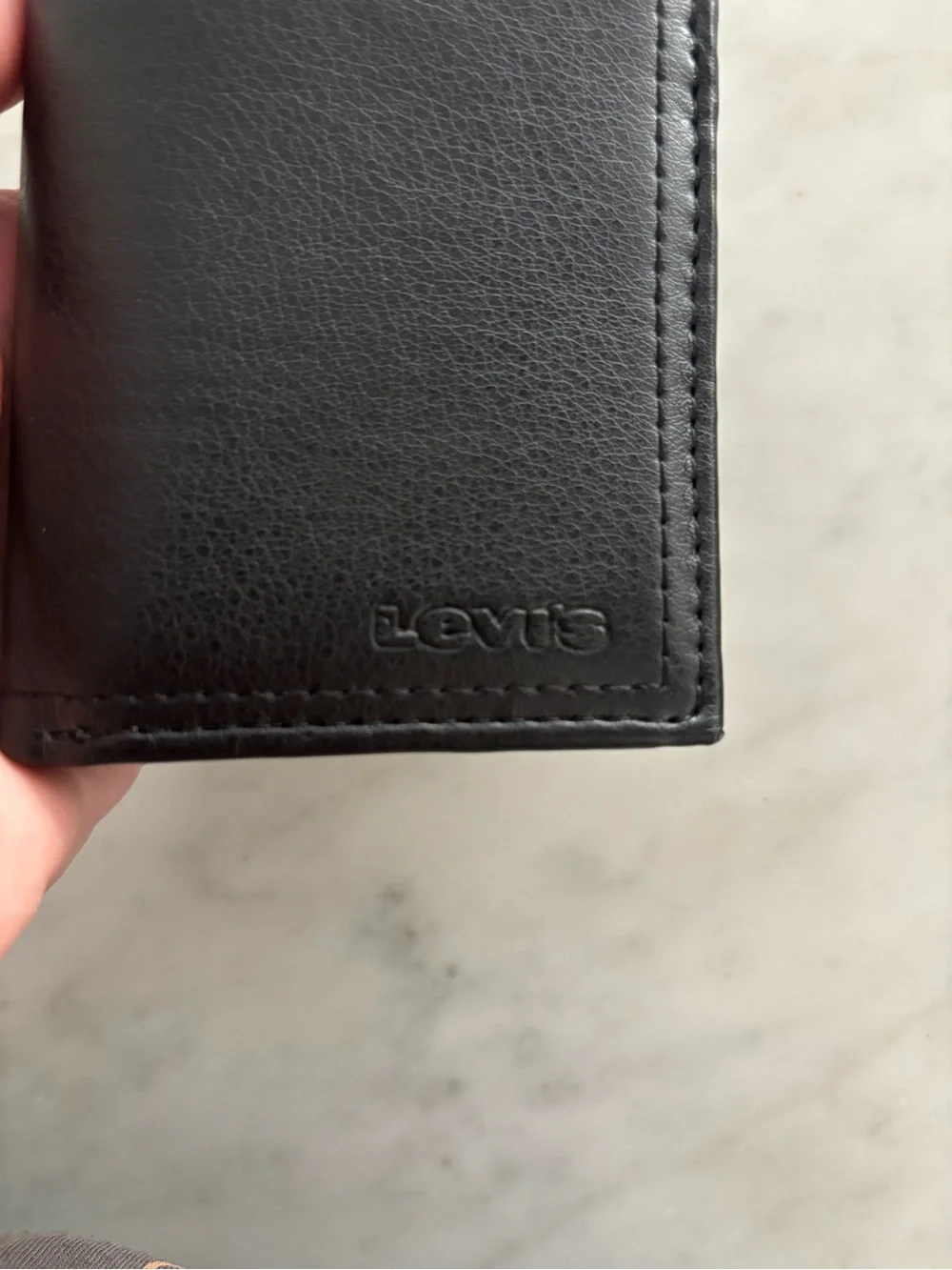 Levi's Black Leather Trifold Wallet